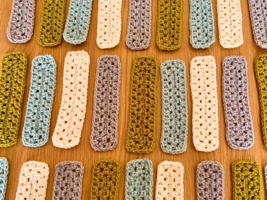 Layout of modern crochet rectangles