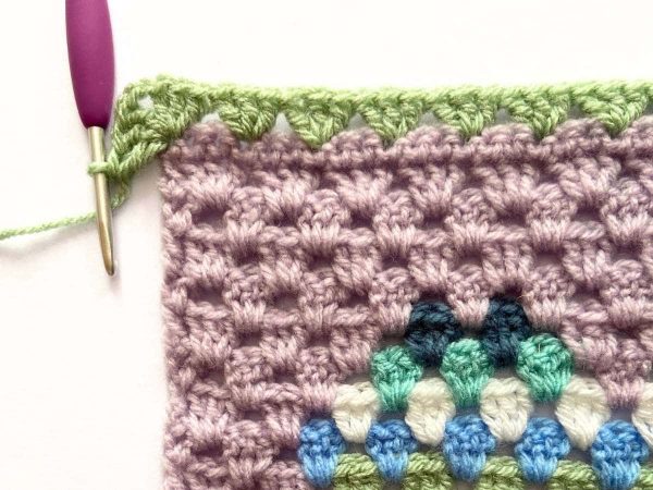 Working the corner of a crochet border