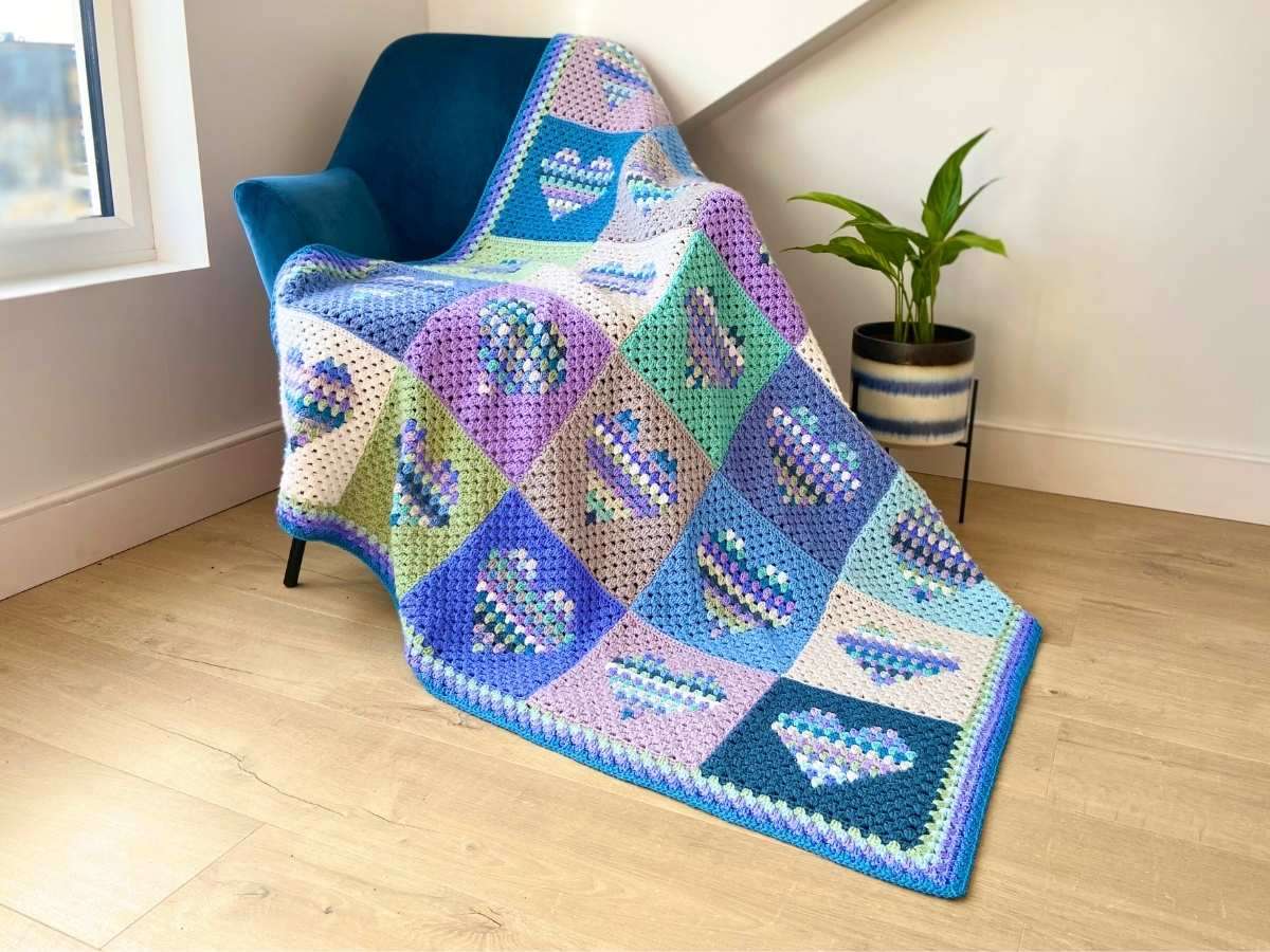 Finished Heart Block Blanket
