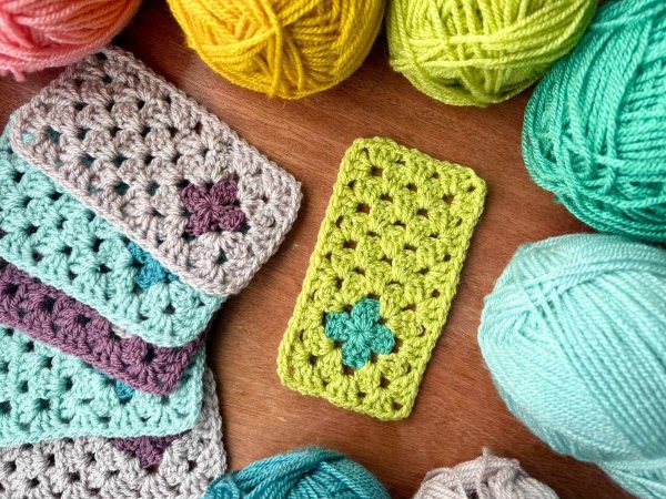 Granny Square to Rectangle crochet project