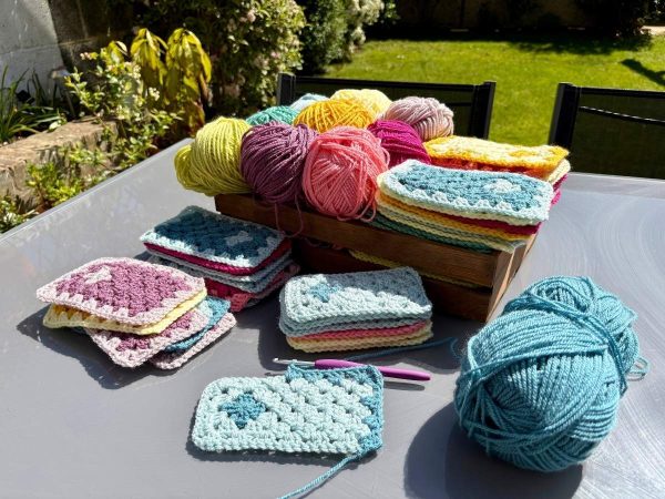 Crochet rectangle project in progress
